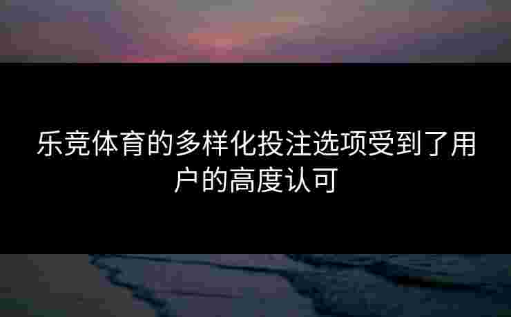 乐竞体育的多样化投注选项受到了用户的高度认可