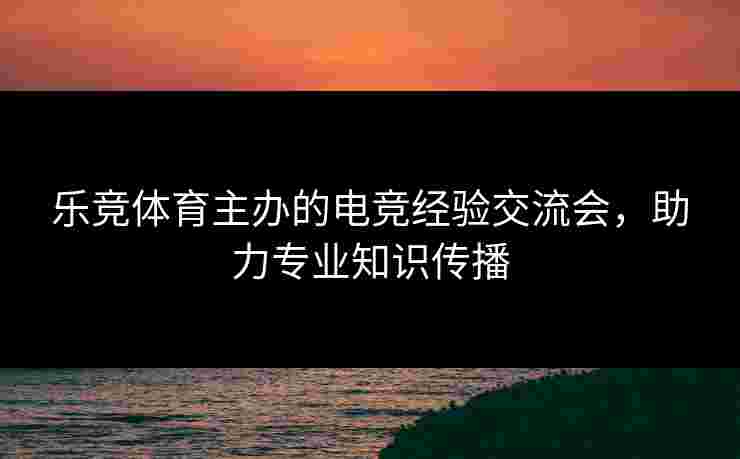 乐竞体育主办的电竞经验交流会，助力专业知识传播